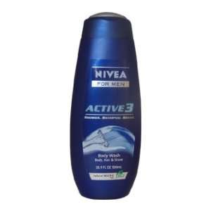    Men Active 3 Body Wash by Nivea for Men   16.9 oz Body Wash Beauty