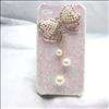   Deluxe white butterfly Bow hard back case cover Etui for iPhone 4 4S