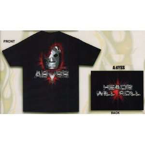 ABYSS   HEADS WILL ROLL TNA WRESTLING T SHIRT   SIZE ADULT 