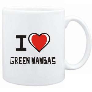    Mug White I love Green Mambas  Animals