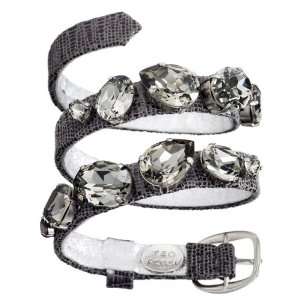   Lizard Print Bracelet, black diamond/silver plated Ted Rossi Jewelry