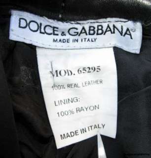 DOLCE & GABBANA $2050 Womens Cropped *Italian* Leather Pants 12 
