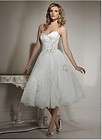Tea length bridal wedding dress formol party gown /prom