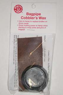 Black Cobblers Wax for waxing bagpipe hemp  