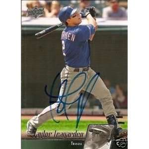 Taylor Teagarden Signed Texas Rangers 2010 UD Card Sports 