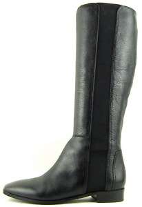 ELLEN TRACY BLAINE Black Leather Womens Shoes High Tall Boots 6 M 