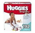 Huggies Snug n Dry Diapers, Size 3 (16 28 lbs), 192 Count