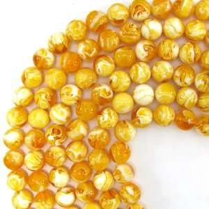  12mm synthetic yellow amber round beads 16 strand