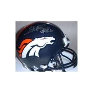  Tatum Bell autographed Football Mini Helmet (Denver 