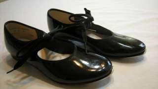 Girl size 3 Black Patent Tap Dance Shoes  