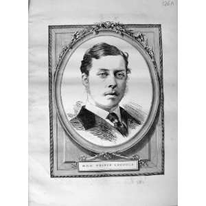  1875 ANTIQUE PORTRAIT H.R.H PRICE LEOPOLD MAN OLD PRINT 