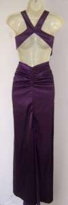 BLONDIE NITES Purple Satin Formal Gown Dress 11 NWT  
