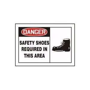  DANGER SAFETY SHOES REQUIRED IN THIS AREA (W/GRAPHIC) 7 x 