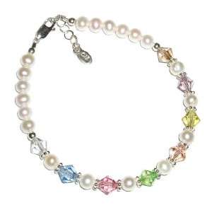 LDS Sterling Silver Young Women Values Bracelet with Freshwater Pearls 