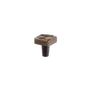   collection large square knob in antique brass