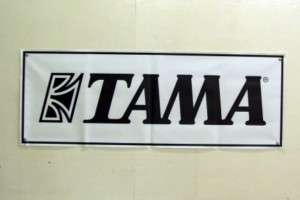 Vintage Tama Drums Logo Banner   White  