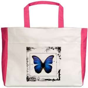  Beach Tote Fuchsia Blue Butterfly Still Life Everything 