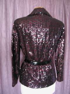 SEQUIN VINTAGE JACKET~GILBERTS FOR TALLY~WINE BLACK~S/M  
