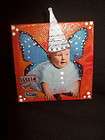 LITTLE BOY BLUE OOAK painted canvas 3 x 3 MIXED MEDIA COLLAGE fairy 