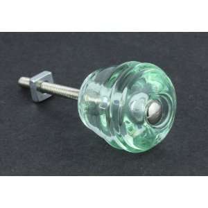   Knob   Clear Light Green Glass 1 1/8 K39 GBK 3G