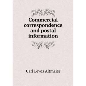   correspondence and postal information Carl Lewis Altmaier Books