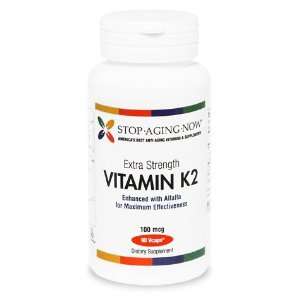 VITAMIN K2 100 mcg with 300 mg of Alfalfa   Extra Strength  90 Veggie 
