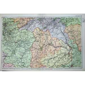   Bacon Atlas 1902 Map Scotland Edinburgh Lanark Selkirk