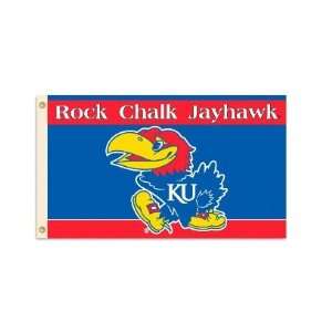  NCAA Kansas Jayhawks Rock Chalk 3 by 5 Foot Flag w 