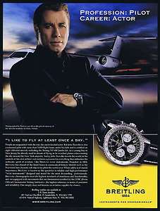2005 Breitling Navitimer Watch John Travolta Print Ad  