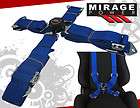 PAIR OF 2 SHOULDER STRAP 4 POINT CAMLOCK HARNESS BLUE RACING SEAT 