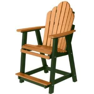  Cozi Back Bar Chair   Cedar on Green Patio, Lawn & Garden