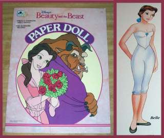   Vintage DISNEY Golden BEAUTY AND THE BEAST Uncut PAPER DOLL Book Belle