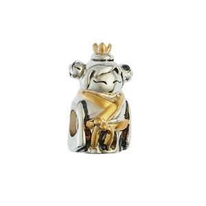 161022 Gold Princess w Crown Bead in Sterling Silver 14K Yellow Gold 
