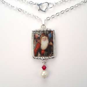   CLAUS PENDANT CHARM NECKLACE BROKEN CHINA JEWELRY CHARMEDWARE  