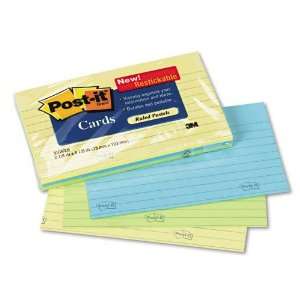   Index Cards, 3 X 5, Pastel Yellow/Blue/Green, 50/Pack