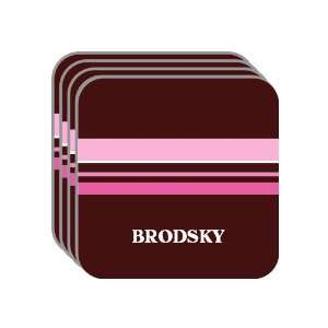 Personal Name Gift   BRODSKY Set of 4 Mini Mousepad Coasters (pink 