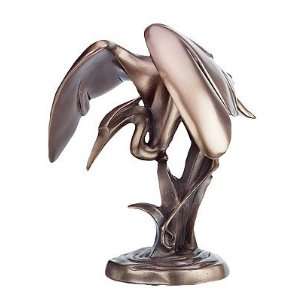  Bronze Egret Fishing Collectible Figure H 4