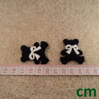60 Black Teddy Bear Bow Tie Applique Scrapbooking Craft Favor 35mm 