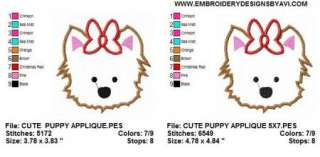 Applique Puppy Dog Face Machine Embroidery Design CD  