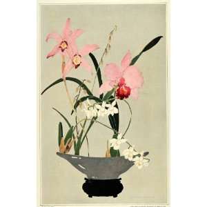  1927 Print Margaret Mellor Flower Art Orchids Lavender 