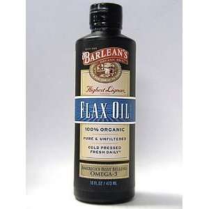  Barleans Organic Oils   Highest Lignan Flax Oil 16 oz 