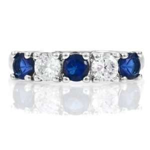   Moxies Silver Stackable Ring  Synthetic Sapphire Emitations Jewelry