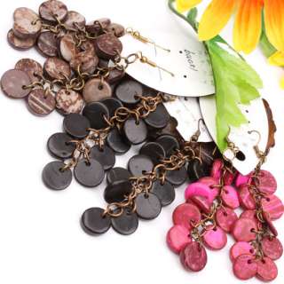 Fushia Coconut Shell Necklace Bracelet Earrings Set NEW  
