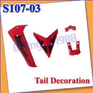  syma s107 heli part tail decoration s107 03 red + Toys 