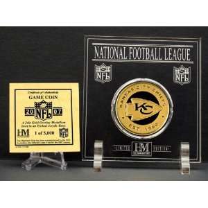 KANSAS CITY CHIEFS 2007 24KT GOLD GAME COIN in Archival Etched Acrylic 