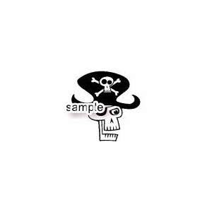 CARTOON PIRATE WITH EYE PATCH AND PIRATE HAT SKULL 10.5 WHITE VINYL 