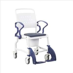   Commode Chair with Swingaway Arms Color Grey / Blue 