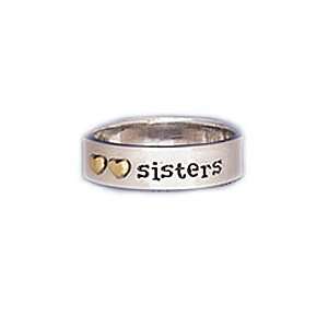   Sisters Double Heart Ring (size 8) Far Fetched Talk Talk Jewelry