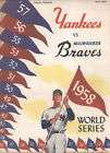 1958 Yankees vs Braves WORLD SERIES Pgm, Yankees Issue