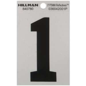  The Hillman Group 840780 3 Inch Black on Silver Reflective 
